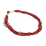 Glass and Seed Beads Orange Multi-Strand Colors of the Rainbow Multi-Strand [Orange/Red]