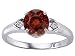 Jewelry : 1.39 cts Genuine Round Garnet and Diamond Engagement Ring - 14kt White or Yellow Gold