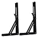 HOFFEN 2 Pcs Black Paint Folding Shelf Bench Table Folding Bracket, Powder Coated Short Release Arm