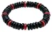 Mens Surf Style Black & Red Wood Bead Beads Wristband Bracelet
