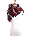 Lady's Large Blanket Tartan Scarf Shawl Stole Plaid Checked Pashmina Camel Green Red (Red)