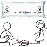 BoldLoft "We Are Connected...Wherever You Are" Body Pillowcase-Romantic Valentine's Day Gifts for Couples,Cute Valentines Day Gifts for Him or Her,Valentines Day Gift Ideas