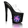 7 1/2 Inch High Platform Sexy Shoes Circle Light Up Shoes Dancer Stripper Shoes Black Pink