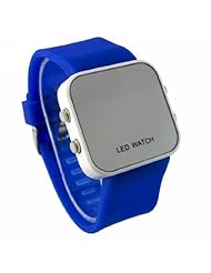 RoyalBlue LED Mirror Digital Sport Watch Unisex for Men and Women Silicone Jelly Band-ROBLUE