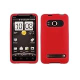 GTMax Durable Soft Rubber Silicone Skin Cover Case - Red for Sprint HTC EVO 4G CDMA Cell Phone