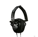 Skullcandy SKULLCRUSHERS-BK SkullCandy Headphones in Black-Pinstripe with Mini-subwoofers in each ear