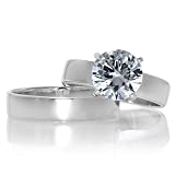 Ashlynn's Polished CZ Solitaire Wedding Ring Set Size 5<br />
” /></td>
<td>
<span class=
