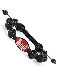 Swarovski Elements Columbus Spirit Football & Onyx Macrame Bracelet