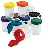Sargent Art 22-1610 No-Spill Paint Cups with Color-Coded Lids, Set of 10