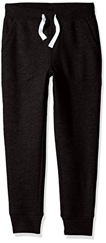 French Toast Boys' Big Boys' Fleece Jogger, Black, 14/16
