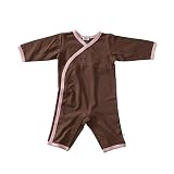 Baby Soy Chocolate/Petal Trim Kimono Onepiece
