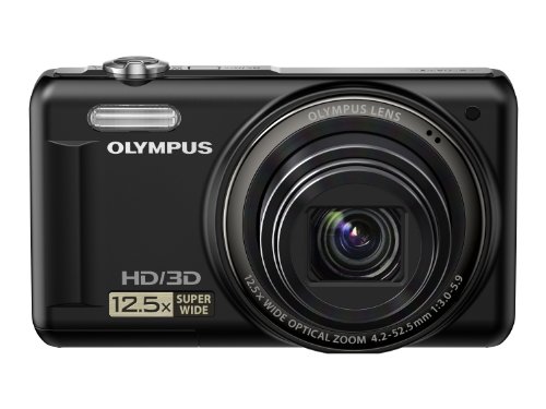 Olympus VR-330 Digitalkamera (14 Megapixel, 12-fach opt. Zoom, 7,6 cm (3 Zoll) Display, bildstabilisiert) schwarz