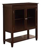 Simpli Home Carlton Collection Storage Media Cabinet and Buffet, Medium, Dark Tobacco Brown