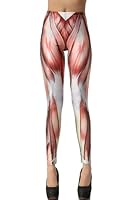 Leegoal Fashion Muscle Print Women Spandex Leggings