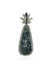 Sapphire Diamond Pave 18k Gold Jade Carved Pendant Silver Occasion Jewelry