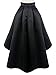 Persun Women's Black Bowknot Waist Back Zipper Hi-lo Skater Skirt