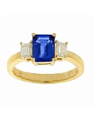 14K Yellow Gold Tanzanite and Diamond Ring -- LIFETIME WARRANTY
