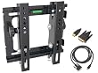 Pyle Super Tilted Wall Mount & Cable Package for Home/Office/Schools/Public -- PSW445T 10" to 32" Flat Panel Tilted TV Wall Mount + PHDMDVI6 6FT HDMI Male to DVI Male Cable.