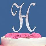 Fully Covered in Crystal Monogram Wedding Cake Topper Letter - Letter H