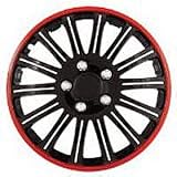 Pilot Automotive WH527-16RE-B Cobra Wheel Cover - Black W/Red Ring 16 Inch - Set Of 4