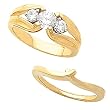 14K Yellow Gold Diamond Wedding Set - 0.57 Ct.