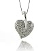 18K WG 0.75ctw Reversible Diamond Heart Pendant w/ Chain
