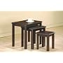 Wood Nesting Table Set of 3 in Espresso Finish