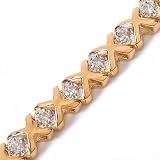10K Gold Hugs & Kisses Diamond Tennis Bracelet 7