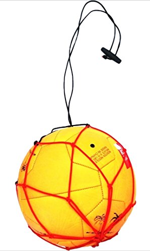 2 Elastic Bungee Soccer Ball Kicking Net Handle Red