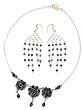 Earring Necklace Set Silver Amethyst Jewelry (gnklcs306)