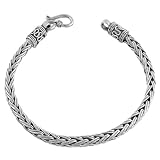 Fascinating 925 Sterling Silver Round Wheat Bracelet 9 Inch