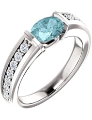Platinum 7.00x5.00mm Oval Cut Mozambique Blue Paraiba Tourmaline and Diamond Ring -- LIFETIME WARRANTY