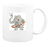 Mug with hula, hoop, playing, elephant, twirling