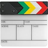 Pearstone Acrylic Dry Erase Clapboard with Color Sticks (7x7.25")