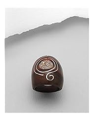 Wood Ring In Stainless Steel