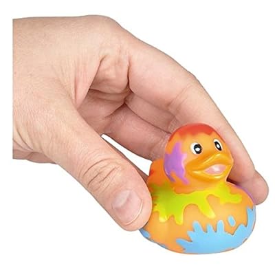 Novelty 4 Count Paint Splatter Style Rubber Ducks