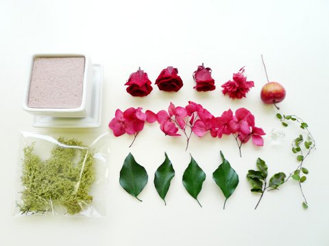 自分で作ってみる！火〔ka〕のフラワー風水 アレンジキット 【福を呼び込むフラワー風水 Florist S.F.D】 -プリザーブドフラワー　贈物やご自宅のインテリアにどうぞ
