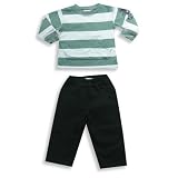 Mish - Boys 2 Piece Striped Long Sleeve Pant Set, Light Blue, Green, Black