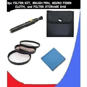Canon EOS 5D Mark II High Grade Multi-Coated, Multi-Threaded, 3 Piece Lens Filter Kit (77mm) Made By Vivitar + Microfiber Cleaning Cloth + Vivitar Lens Cleaning Pen.