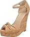 Nine West Women's Letitgo Wedge Sandal,Light Natural Leather,8 M US