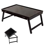 Table tablette de lit inclinable pliable en bois couleur noir, FBT15-Sch
