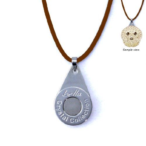 Bella Crystal Collection Ball Marker Necklace Brown Leather Clint D