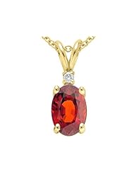Tommaso Design (tm) Genuine Garnet and Diamond Pendant
