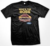 Who's The Boss Ford Mustang Mens T-shirt, Officially Licensed Ford Mustang BOSS 302 Design Men's Shirt
