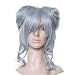 Silver Grey Double Bun Anime Costume Cosplay Wig