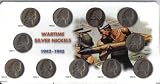 1942-1945 Wartime Silver Jefferson Nickel Set In Cardboard Holder