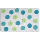 InterDesign Glee Bath Rug, 34-Inch by 21-Inch, Rain Dot