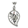 Paisley Ganesh Pendant in White Metal