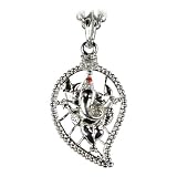 Paisley Ganesh Pendant in White Metal