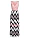 HOTOUCH Women's Patchwork Sleeveless Ruched Waist Striped Chevron Maxi Dress